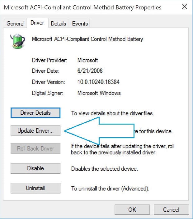 how to reinstall battery driver